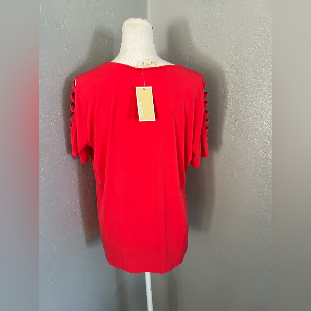 MICHAEL Michael Kors women’s Vibrant Red Short Sleeve Tee size XL - Picture 4 of 9